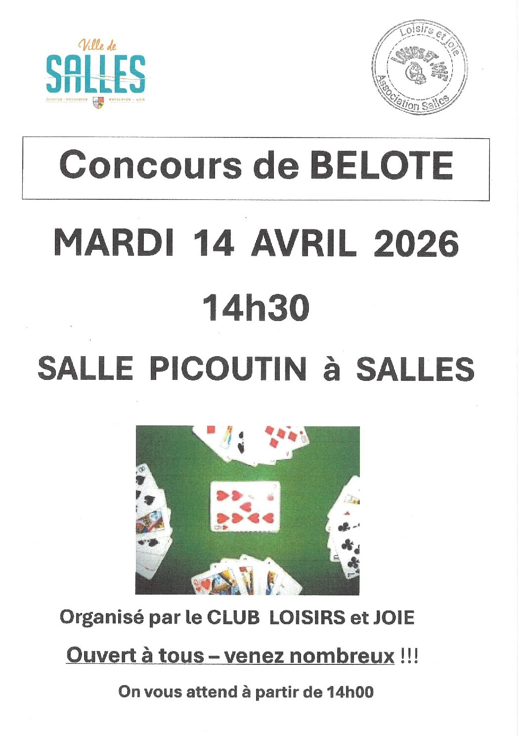 Concours de belote – Loisirs et joie